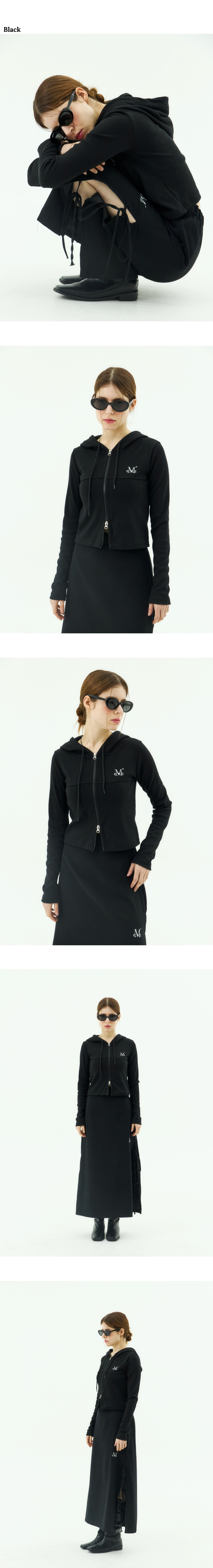 MUSINSA | MUCENT Viv Two Way Crop Golji Knit Zip-Up (2 Colors)