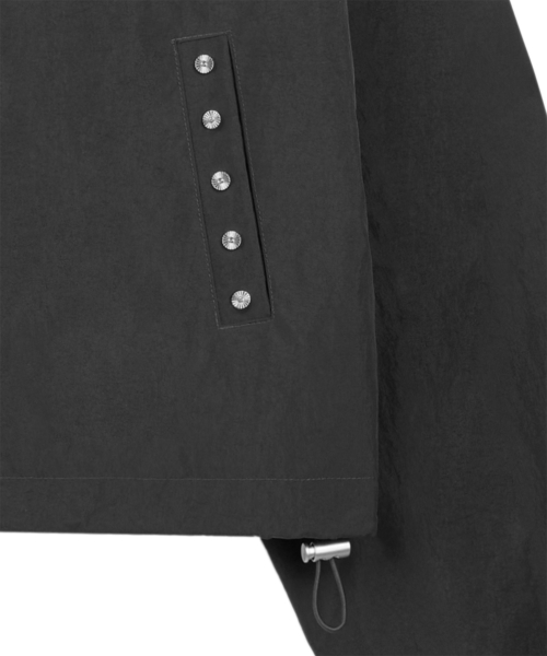 Rivet Embellished Nylon Jacket - Charcoal