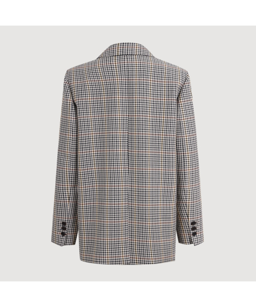 Embroidered Button Check Double Jacket (multi color) LFJAS25205XXX