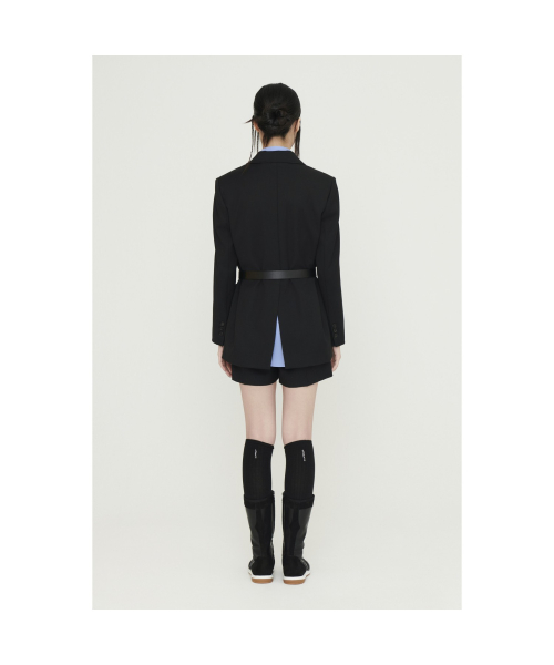 Back Slit Option Belt Single Jacket (black) LFJAS25210BKX
