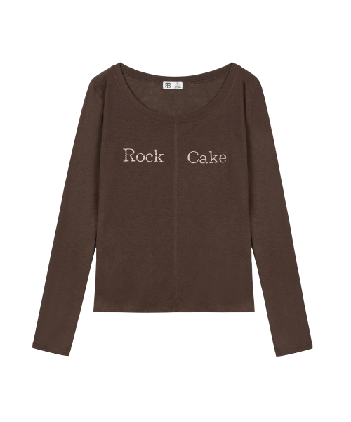Front Slit Long Sleeve Top - Brown