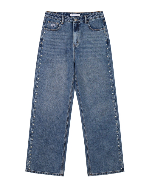 Studded Line Point Jeans - Blue