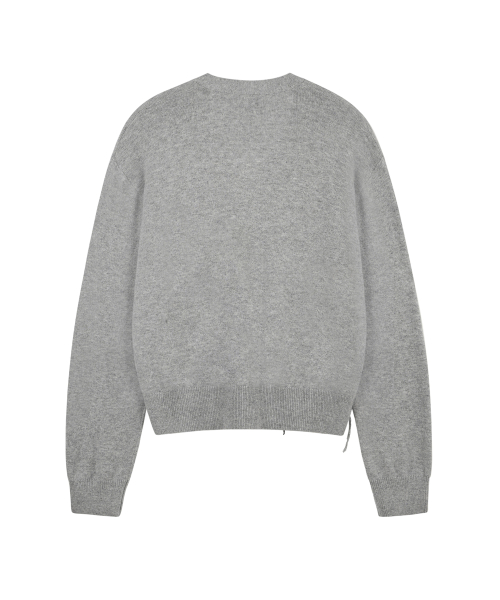Argyle Stitch Knit Cardigan - Gray