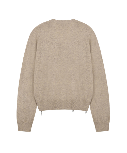 Argyle Stitch Knit Cardigan - Beige