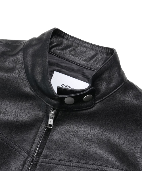 Vegan Leather Racer Jacket in Black