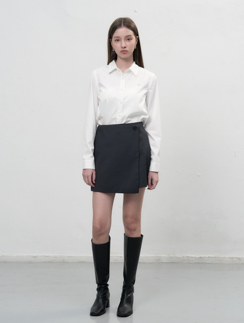woman wrinkle free rivet shirts [white]