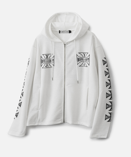 Худи на молнии Cross Logo_White