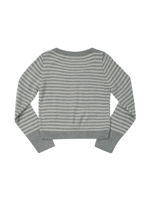 NUT POCKET CARDIGAN / STRIPE GRAY