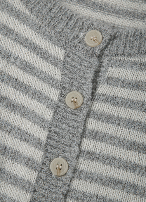 NUT POCKET CARDIGAN / STRIPE GRAY