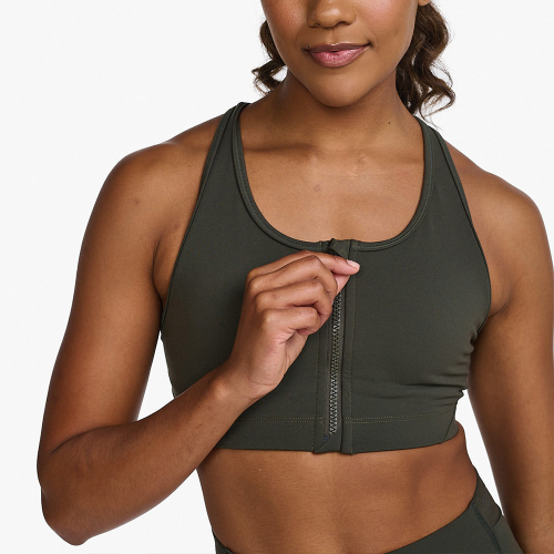 Женский спортивный топ на молнии Khaki_WR6999AFLT-HUN