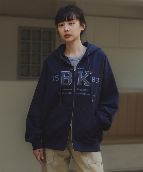 Двусторонняя худи на молнии 1583 BK BK7978_Navy
