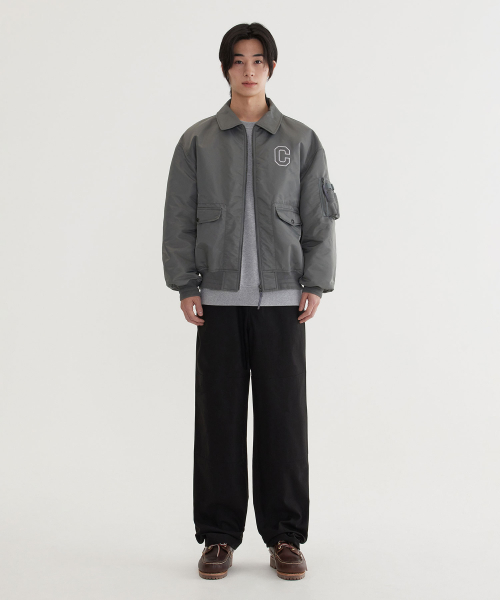 Куртка MA-1 с воротником и логотипом C, Sage Gray