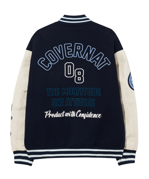 Шерстяной бомбер с графикой Dark Navy