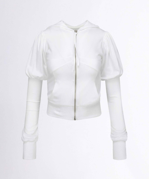 Solid Zip-Up Hoodie White