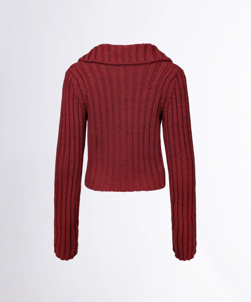 Two Way Cable Cardigan Red | もごつ | もごつ