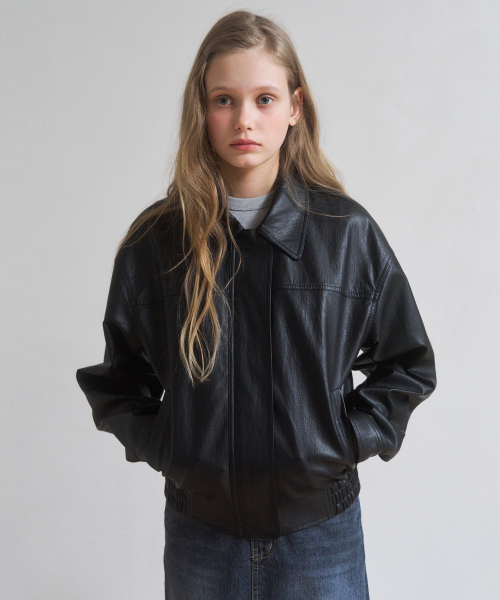 A FAUX LEATHER JUMPER_BLACK