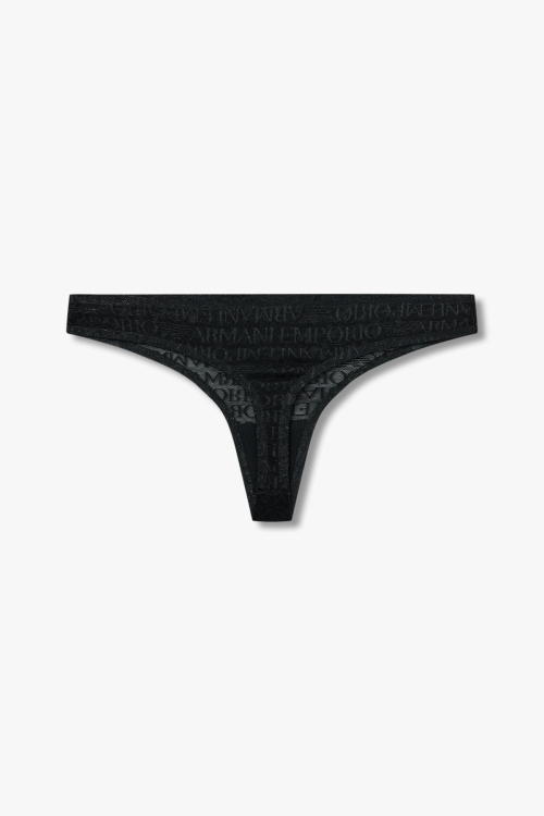 [EMPORIO ARMANI UNDERWEAR] Женские сетчатые стринги с логотипом Black 0825110502