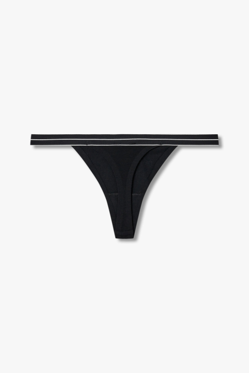 EMPORIO ARMANI UNDERWEAR женские хлопковые стринги с логотипом Black 0825110517