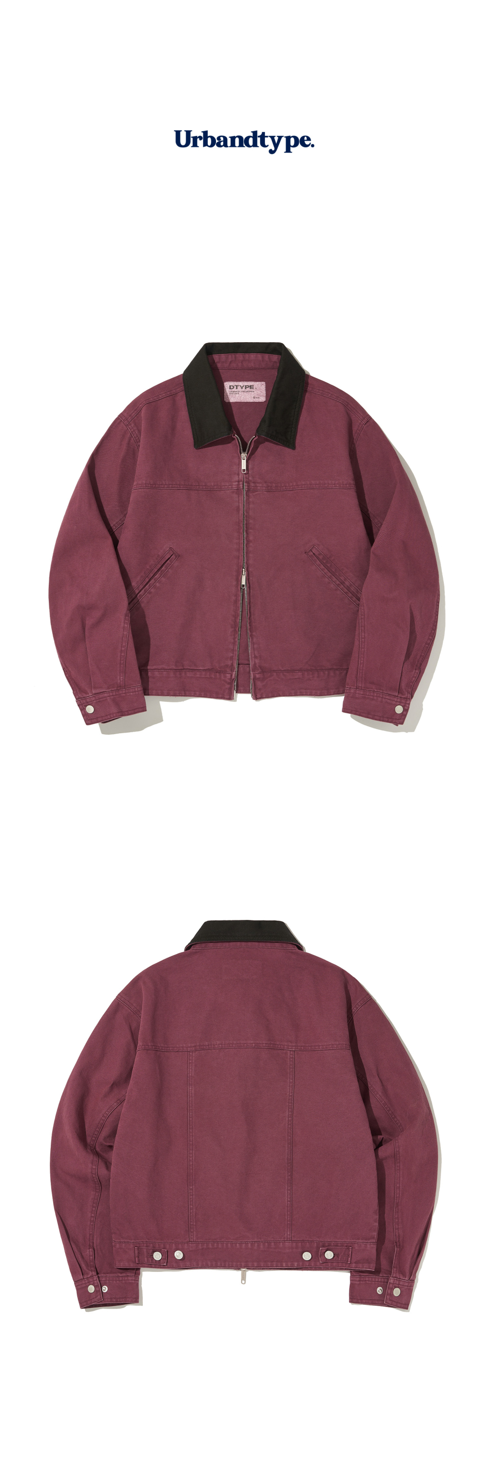MUSINSA | URBANDTYPE Vintage Washed Cotton Crop Jacket_Wine