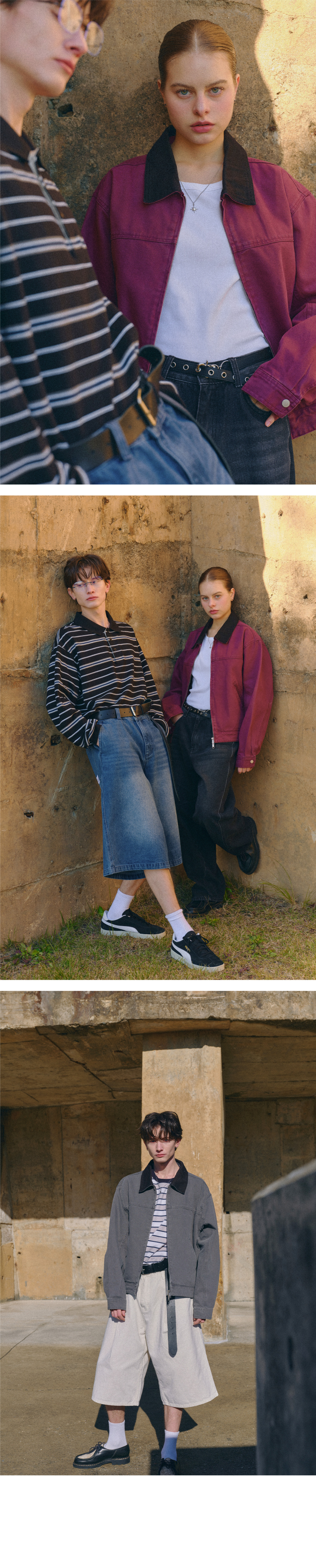 ★ Urbandtype.★ Vintage Washed Cotton Crop Jacket Navy UBE MUSINSA | URBANDTYPE Vintage Washed Cotton Crop Jacket_Navy