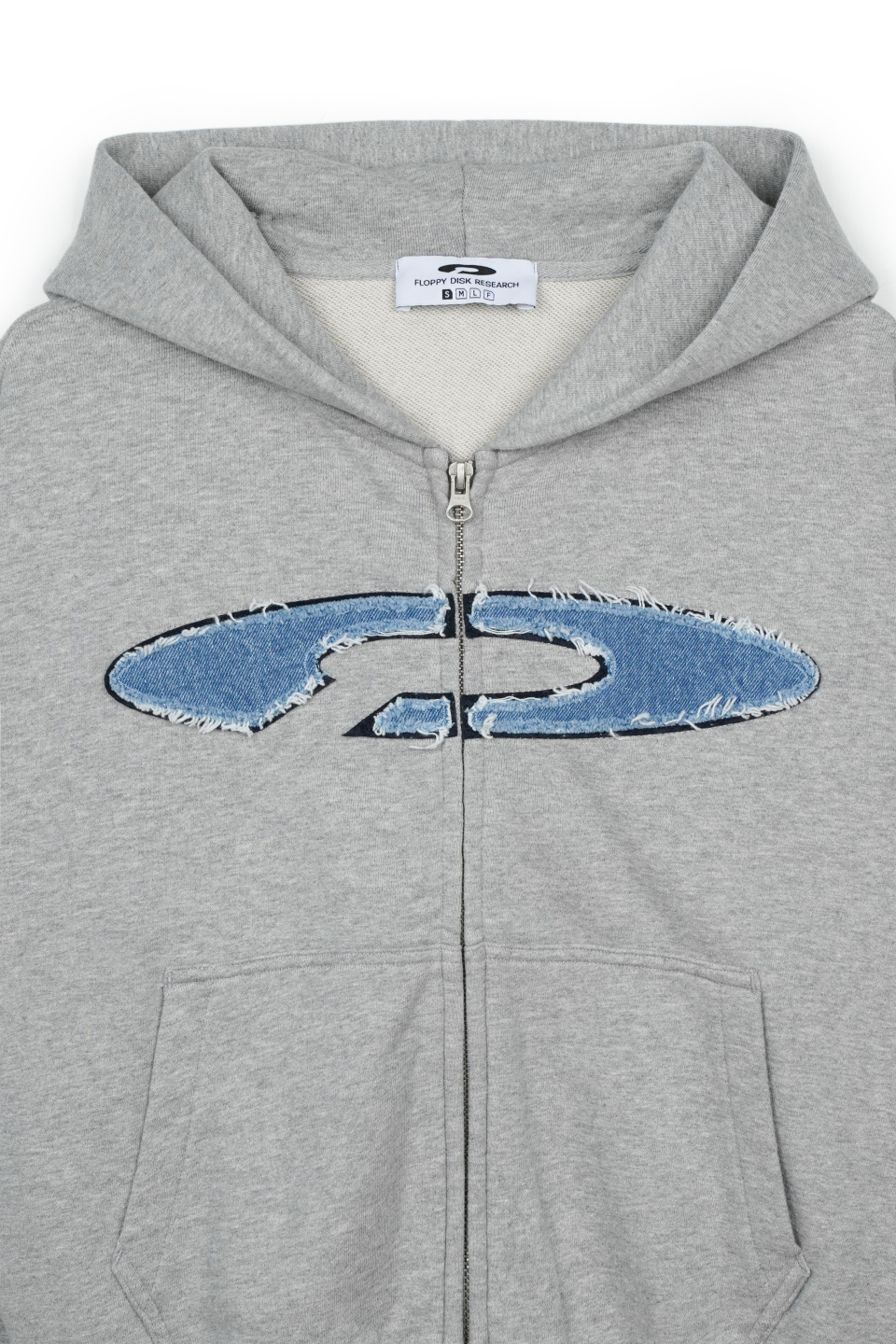 에프디알(FDR) Disk Logo Denim Applique Zip-Up M.Gray