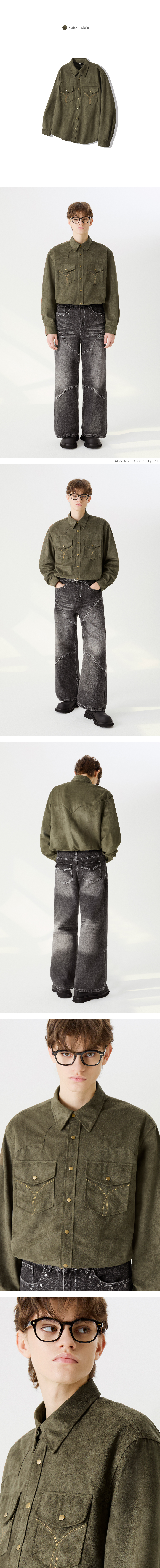 ★TRILLION★2025SS 新作★Western two pocket suede shirt★3色 1a0e03fd7c6898936217f79ea2b4e2