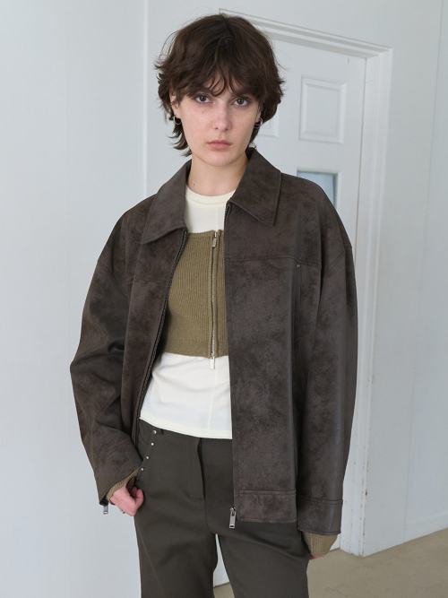 Overfit Suede Jacket in Brown VL5SM023-93
