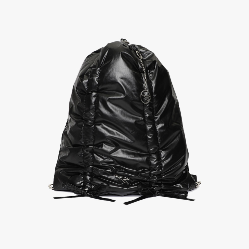 Глянцевая сумка на затяжках BLACK