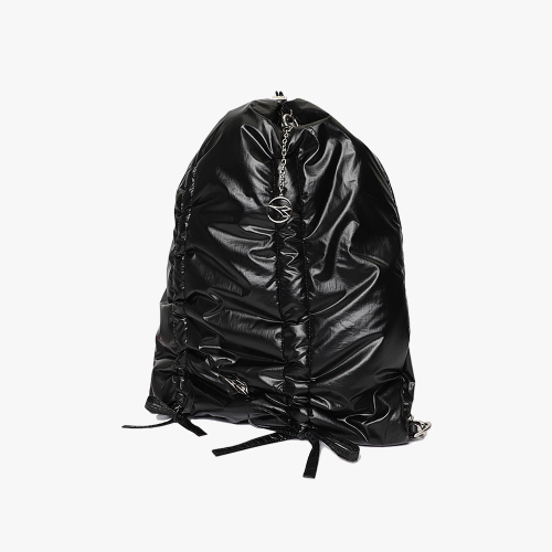 Глянцевая сумка на затяжках BLACK