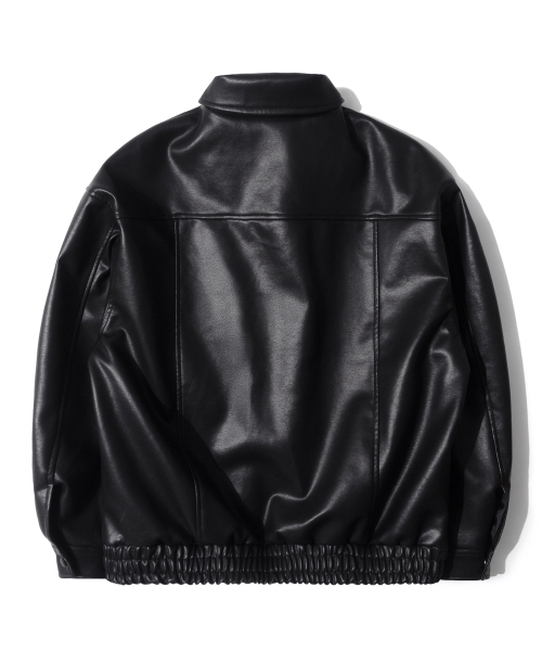 RG Synthetic Leather Pocket Jacket (Black)