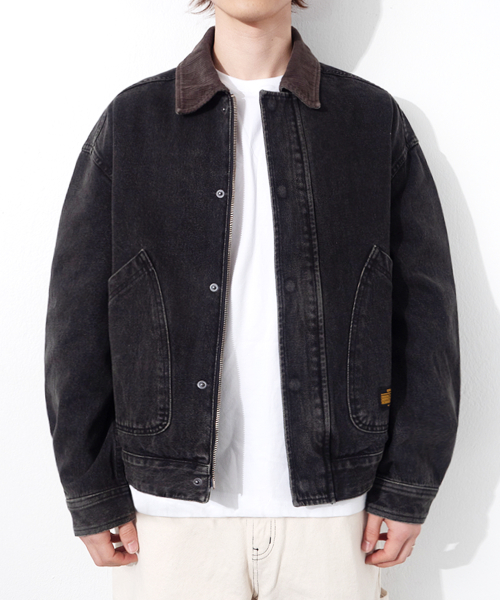 RG Denim Placket Trucker Jacket (Black)