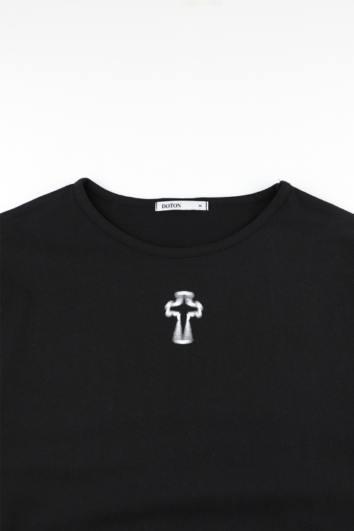 Лонгслив с крестом (Black)