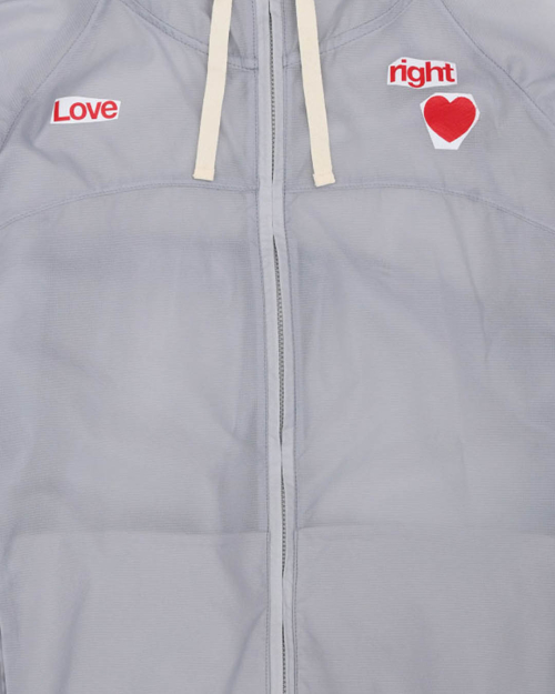 LOVE SEE-THROUGH WINDBREAKER (LIGHT GREY)