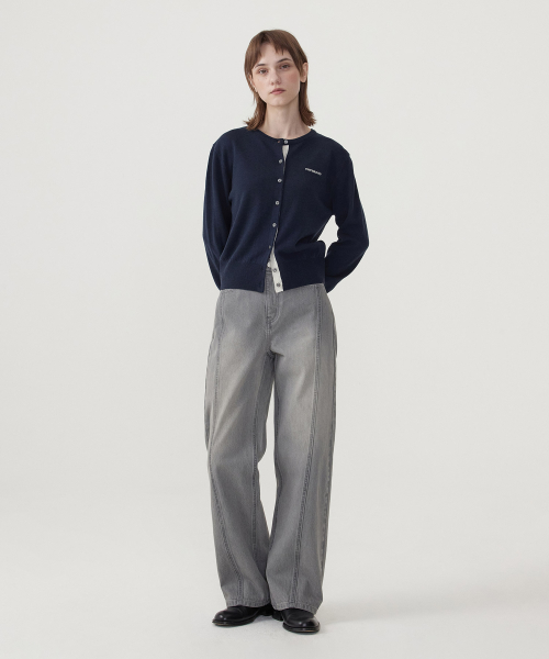 Женский базовый кардиган с лого Cooper_Navy