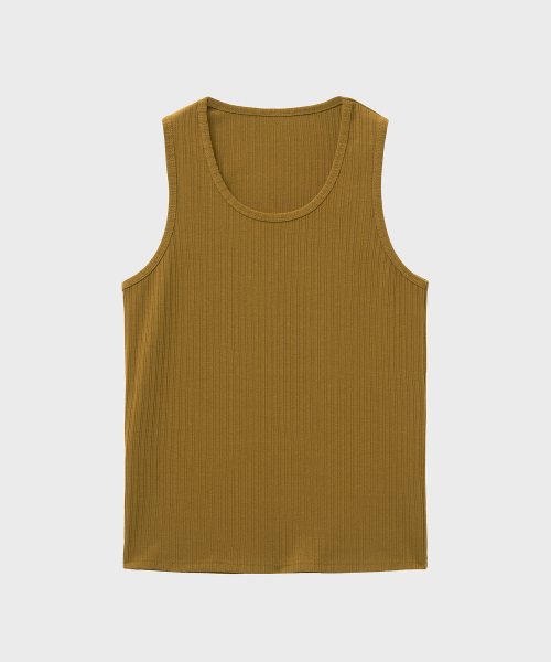 Мультирёбристый топ без рукавов (Mustard)