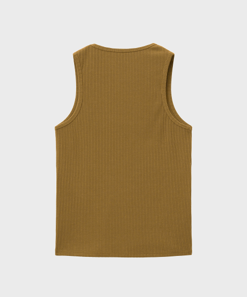 Мультирёбристый топ без рукавов (Mustard)