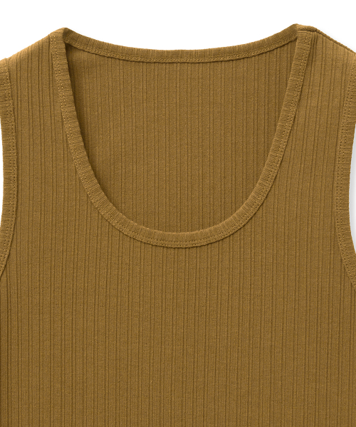 Мультирёбристый топ без рукавов (Mustard)