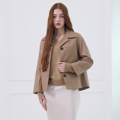 Кожаная куртка British Lambskin Stitch Leather Jacket_KSJK250104