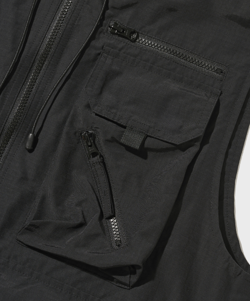 SAFARI HOOD VEST_BLACK