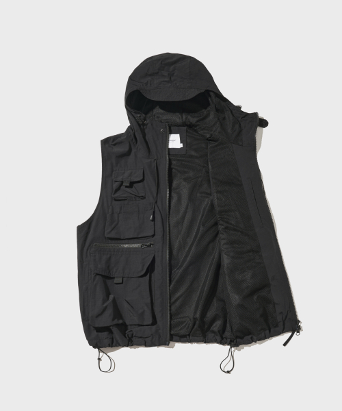 SAFARI HOOD VEST_BLACK