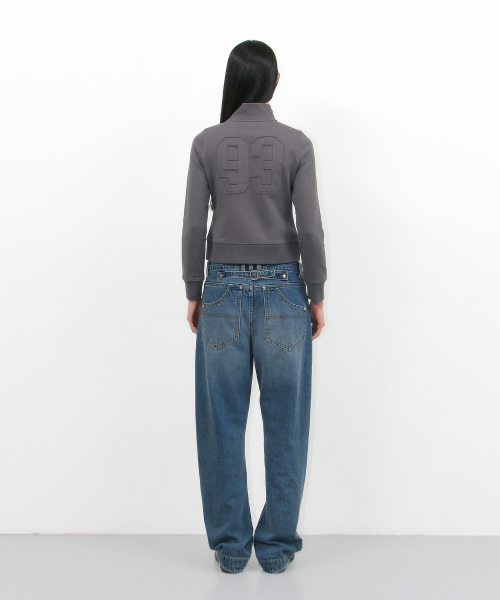 Асимметричная толстовка на молнии Cutoff 93 - Charcoal