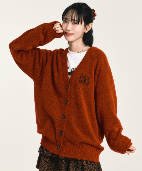 BETTYBOOP Over fit V-neck Трикотаж Cardigan_Red