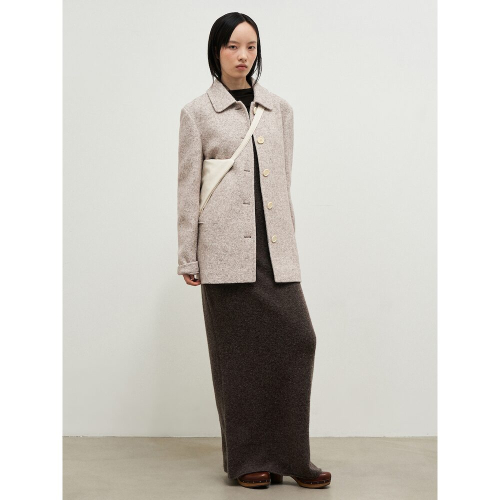 Melange Wool Blend Half Car пальто айвори
