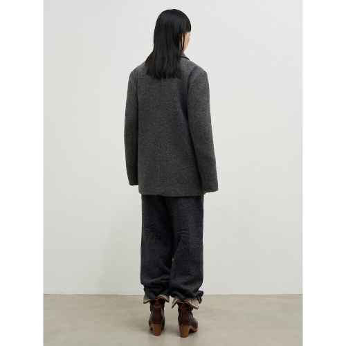 Melange Wool Blend Half Car пальто Grey