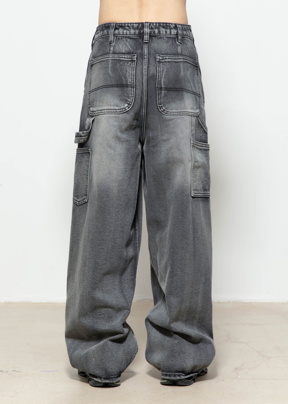 ★MUSINSA STANDARD★ Denim Wide Carpenter Pants Washed Black MUSINSA | MUSINSA STANDARD WOMAN Women's Denim Wide