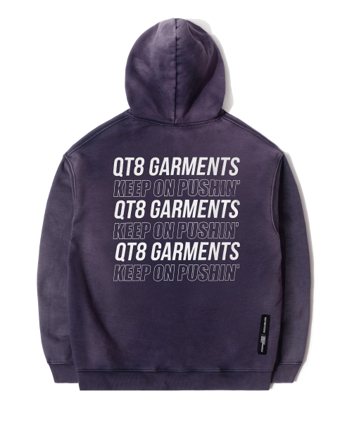 OC Slogan Washed Zip-up hoodie (Navy)