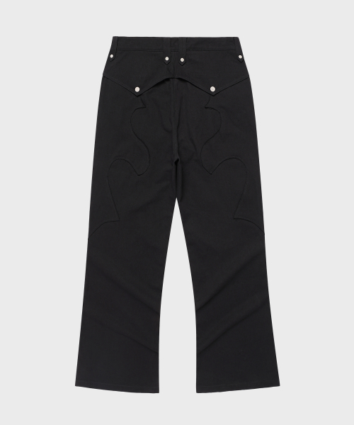 WESTERN BOOTS CUT PANTS BLACK