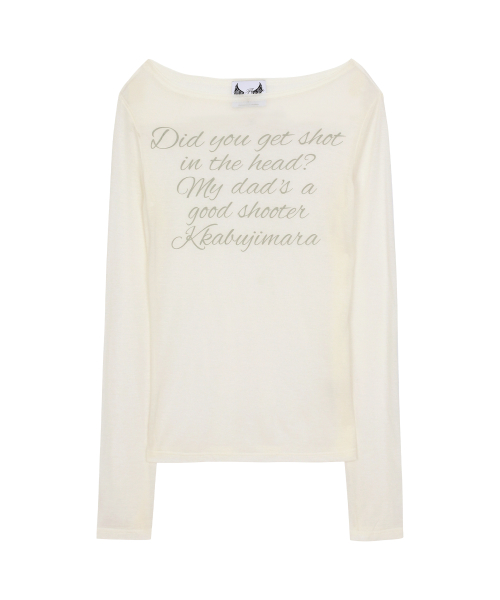 LETTERING SHEER LONG SLEEVE_WH