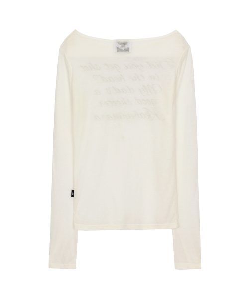 LETTERING SHEER LONG SLEEVE_WH