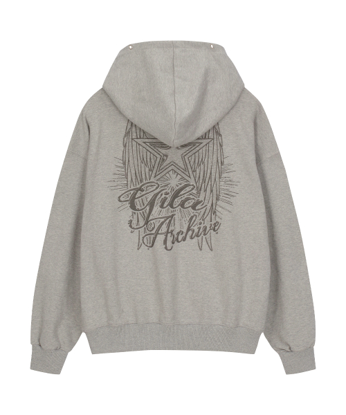 STAR WING HOOD ZIP-UP_GY